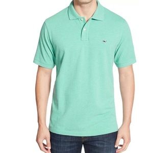 VINEYARD VINES POLO KNIT SEAFOAM SHORT SLEEVE TOP